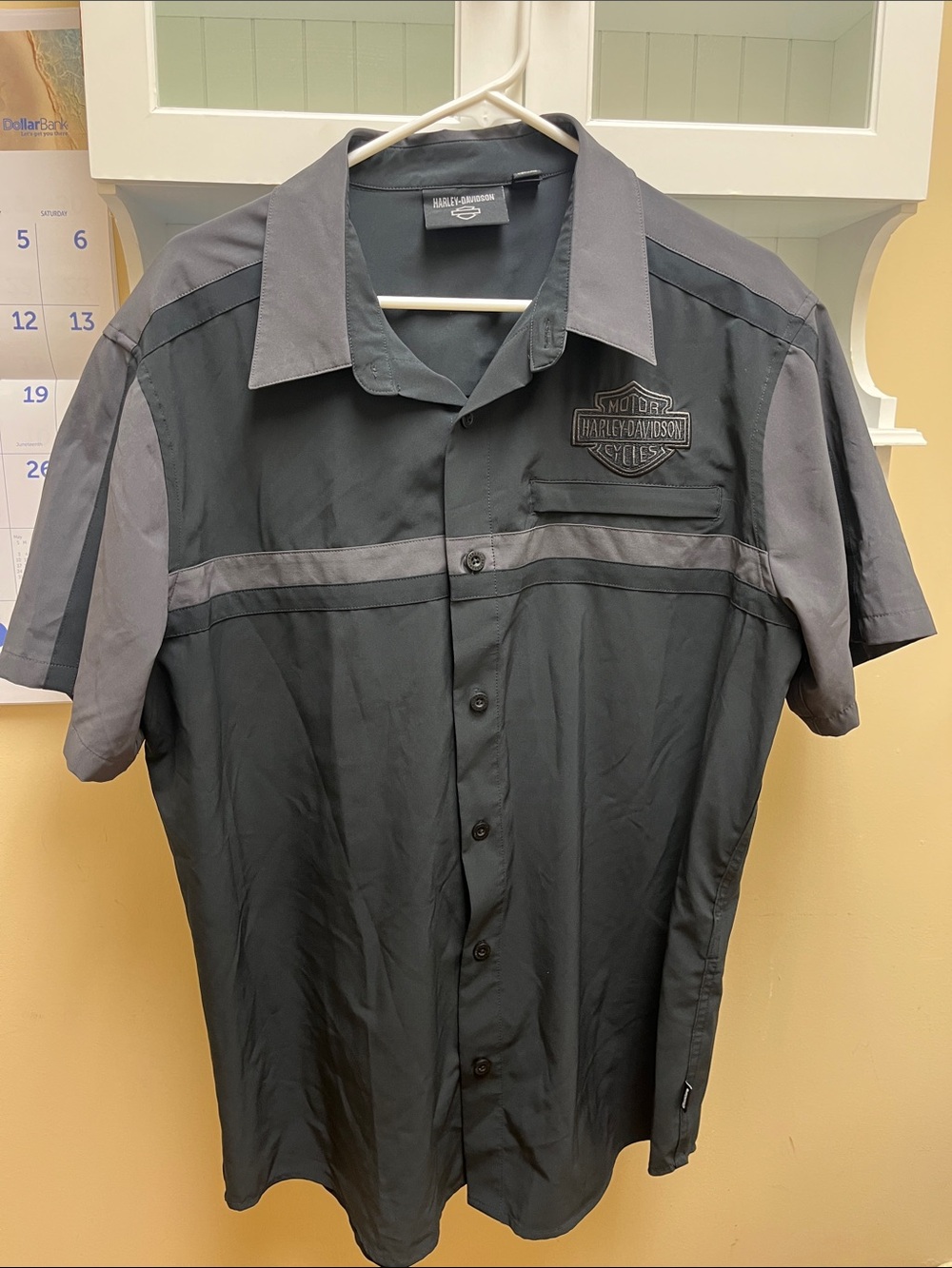 Harley-Davidson Black and Gray Short-Sleeve Work Shirt